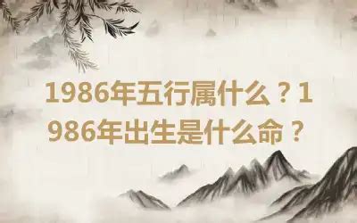 1986五行属什么